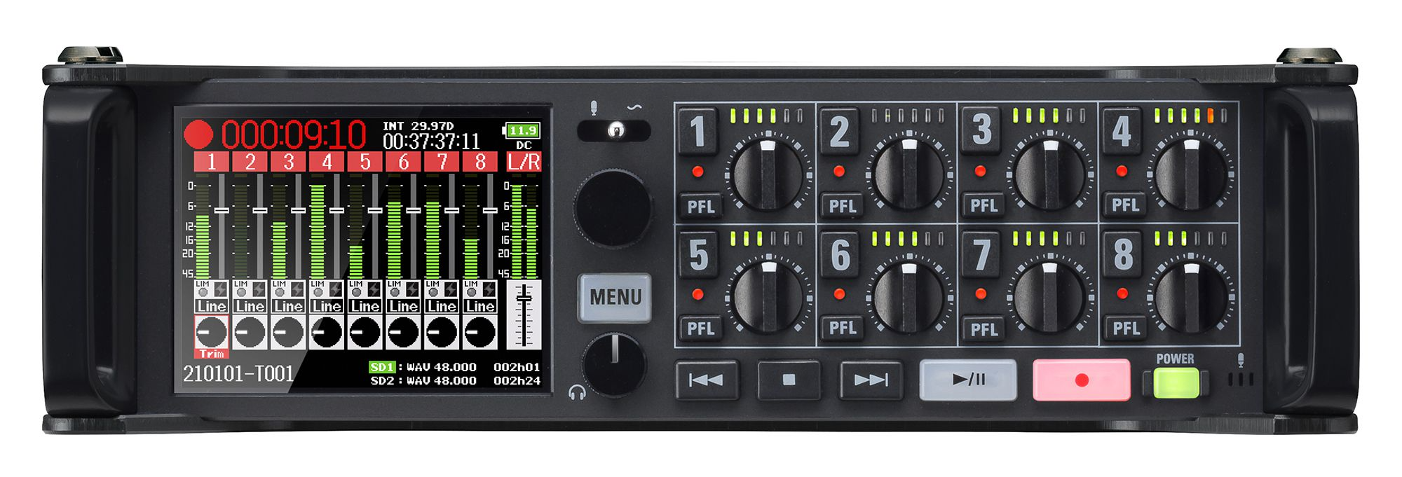 Zoom F8nPRO 10-Track Field Recorder w/32-bit Float