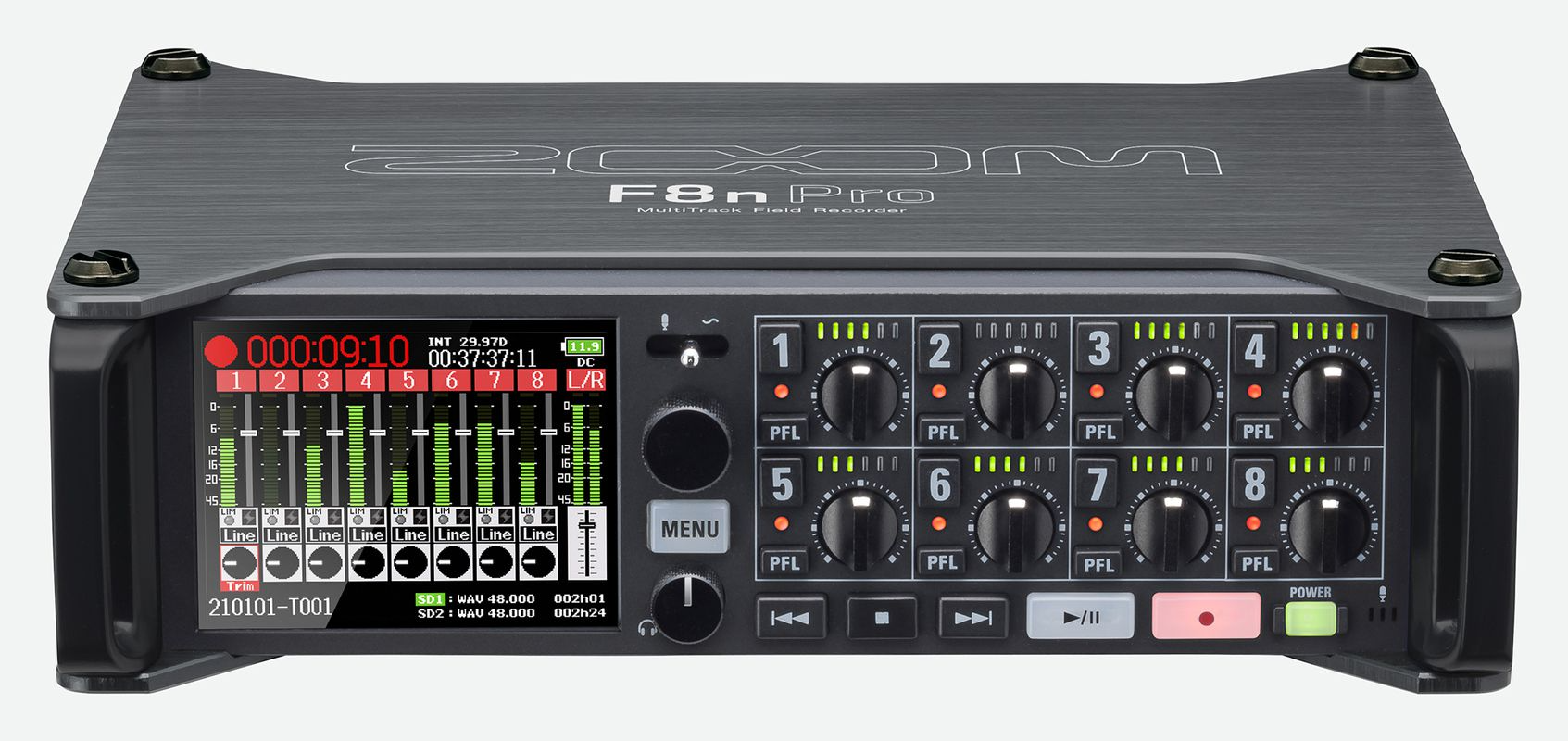 Zoom F8nPRO 10-Track Field Recorder w/32-bit Float