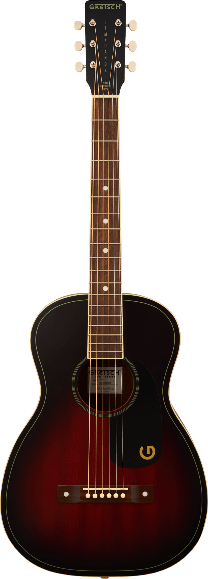 Gretsch Jim Dandy Parlor - Walnut Fingerboard - Black Pickguard - Deep Cherry Burst