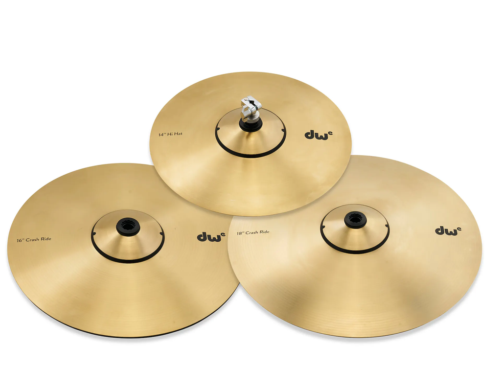 DWe 4pc Shell Pack + Cymbal Bundle Electronic Kit - White Marine Pearl (Finish Ply) + Rubix24 Interface