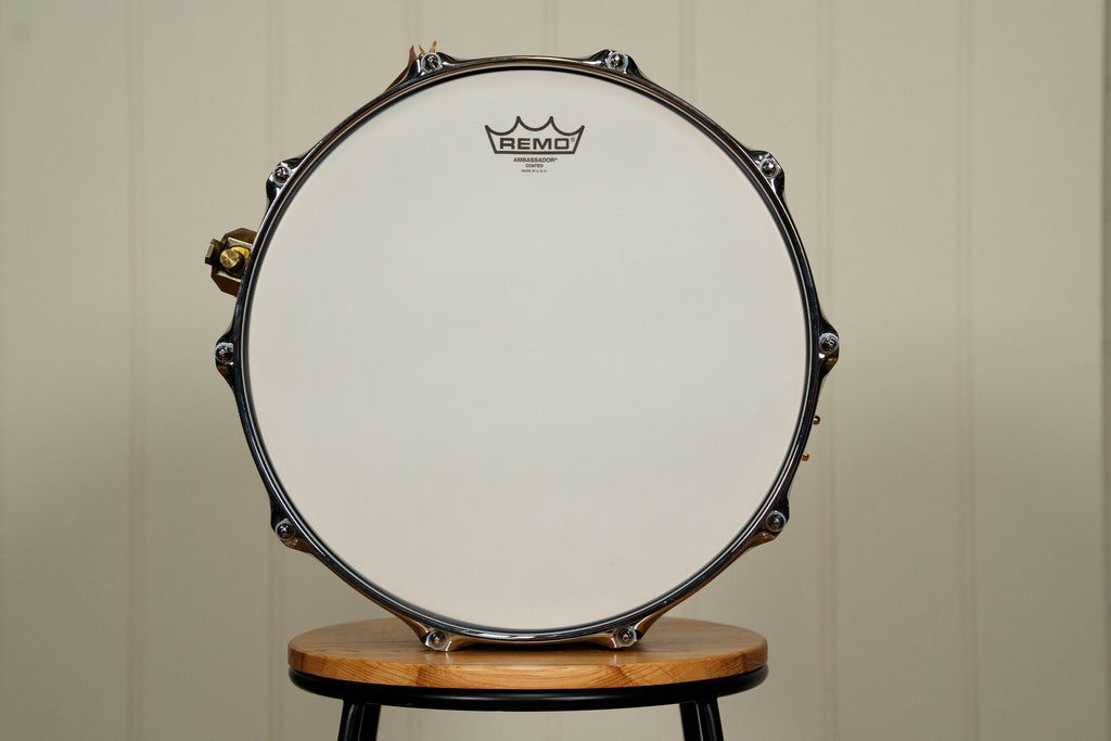 Noble and Cooley 14x5" Classic Maple Snare - Piano Black Gloss - Brass HW / Flanged Chrome Hoops