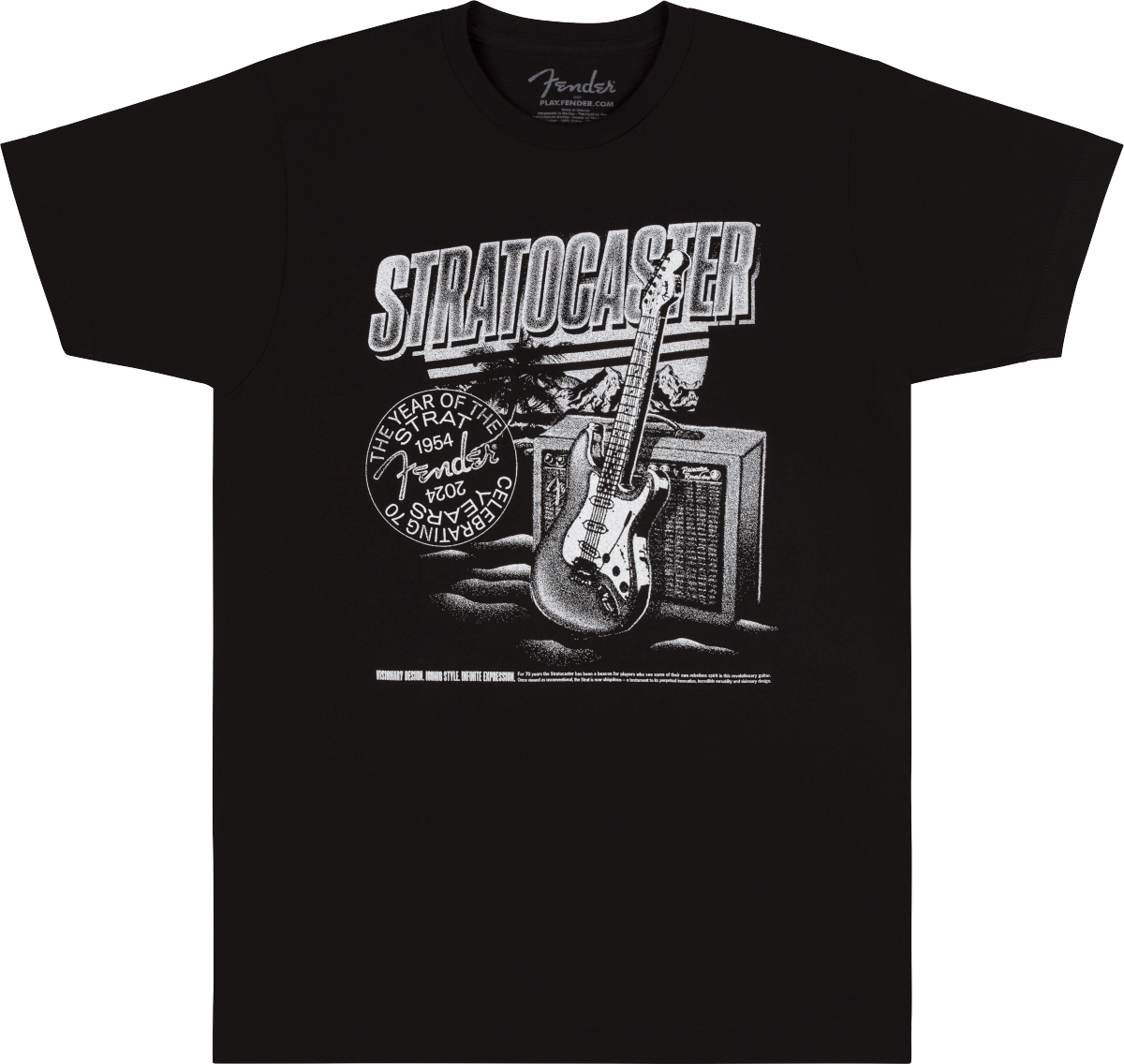 Fender Stratocaster 70th Anniversary Tee - Black - L