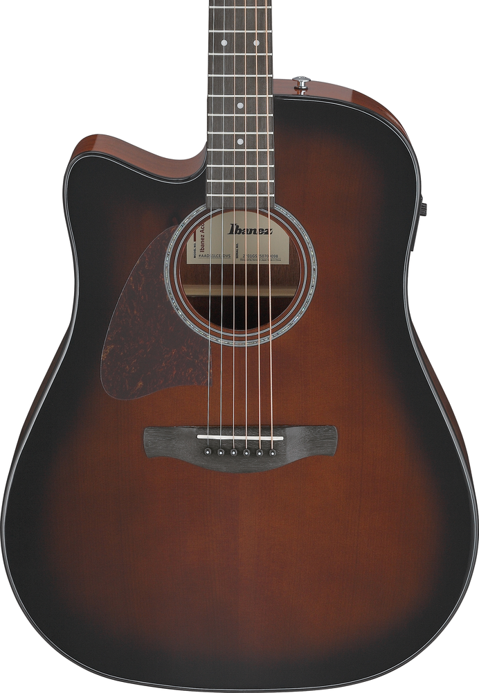 Ibanez AAD51LCE Acoustic Guitar - Dark Violin Sunburst High Gloss - Left Handed