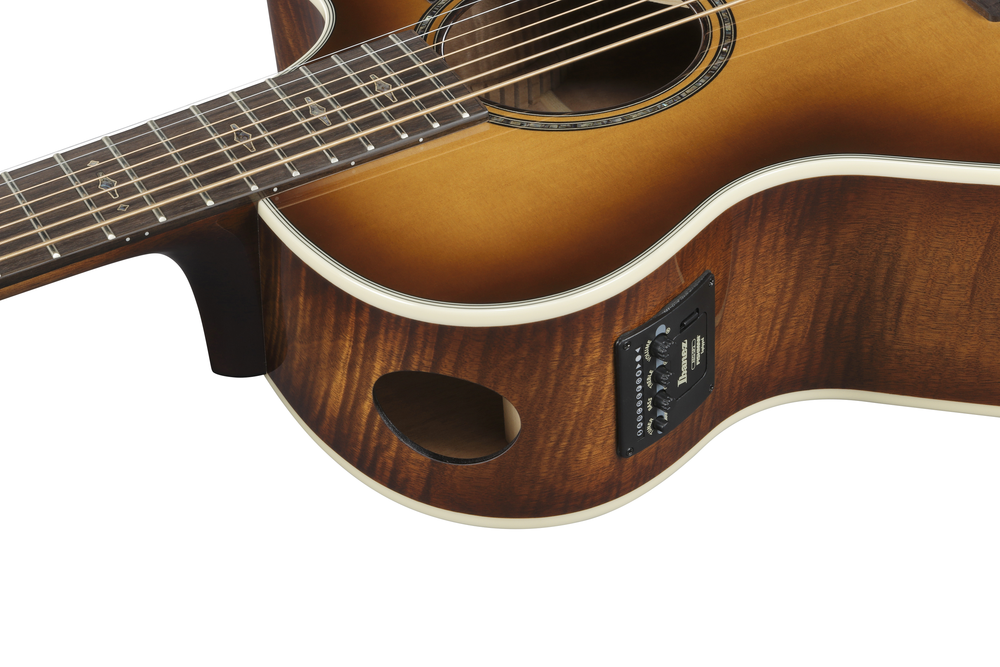 Ibanez AE3007FMH 7 String Acoustic Guitar - Tobacco Edge Burst High Gloss
