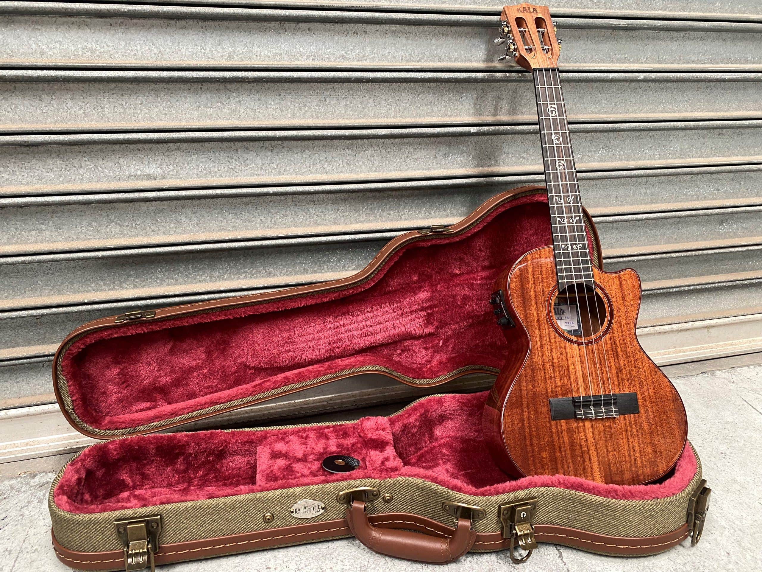 Kala KA-SAB-T-CE Tenor Ukulele w/Pickup + Case - All Solid Australian Blackwood