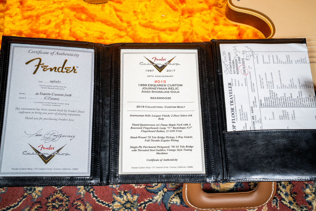 Fender 59 Esquire Custom Journeyman Relic - Aged Shoreline Gold - Pre-Owned (2018 Collection Custom Build for NAMM show 2017)