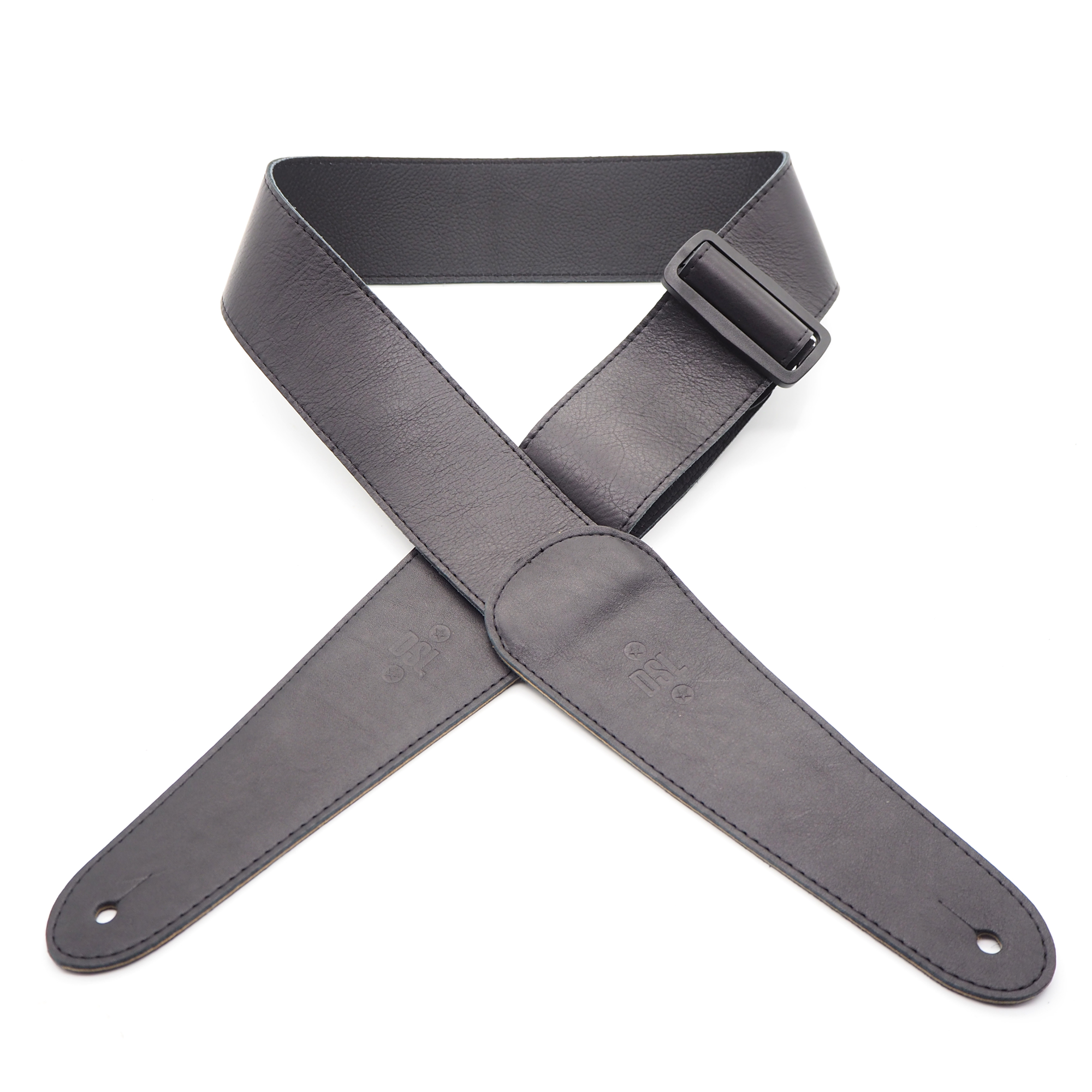 DSL 2.5 inch Premium Leather Slider Adjust Strap Extra Long - Black
