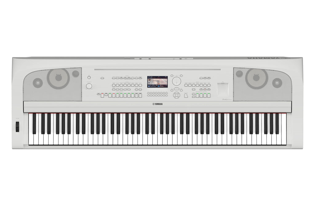 Yamaha DGX-670WH Portable Grand Piano w/Stand and Pedal Unit - White