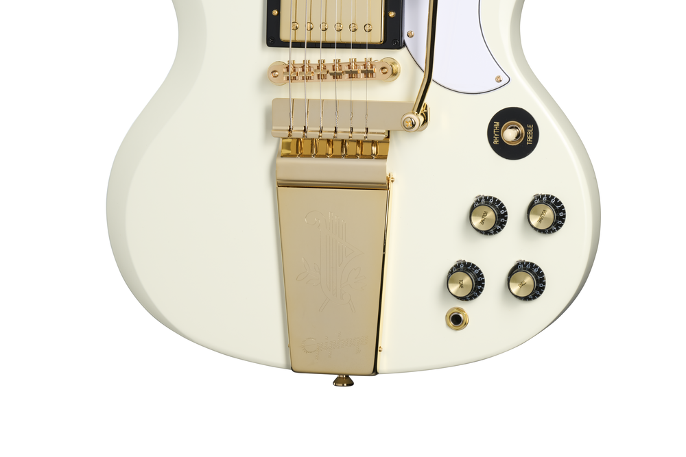 Epiphone 1963 Les Paul SG Custom Maestro w/Case - Classic White