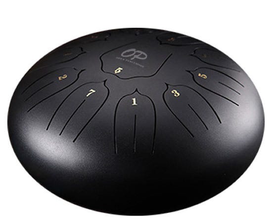 Opus Percussion 12" Metal 11-Note Lotus Tongue Drum w/Mallets & Carry Bag