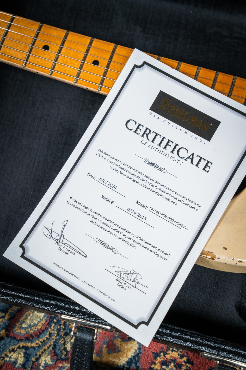 Friedman Cali HH FR - Maple Neck - Nitro Blonde Medium Aged (Swamp Ash Body)