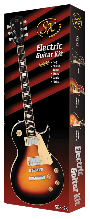 SX GTSE3SKCS "LP" Style Electric Guitar w/Accessories - Cherry Sunburst