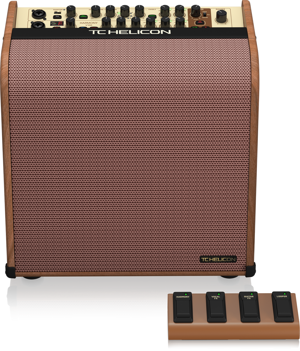TC Helicon Harmony V100 Acoustic Amplifier w/Built in Effects + Looper + Footswitch