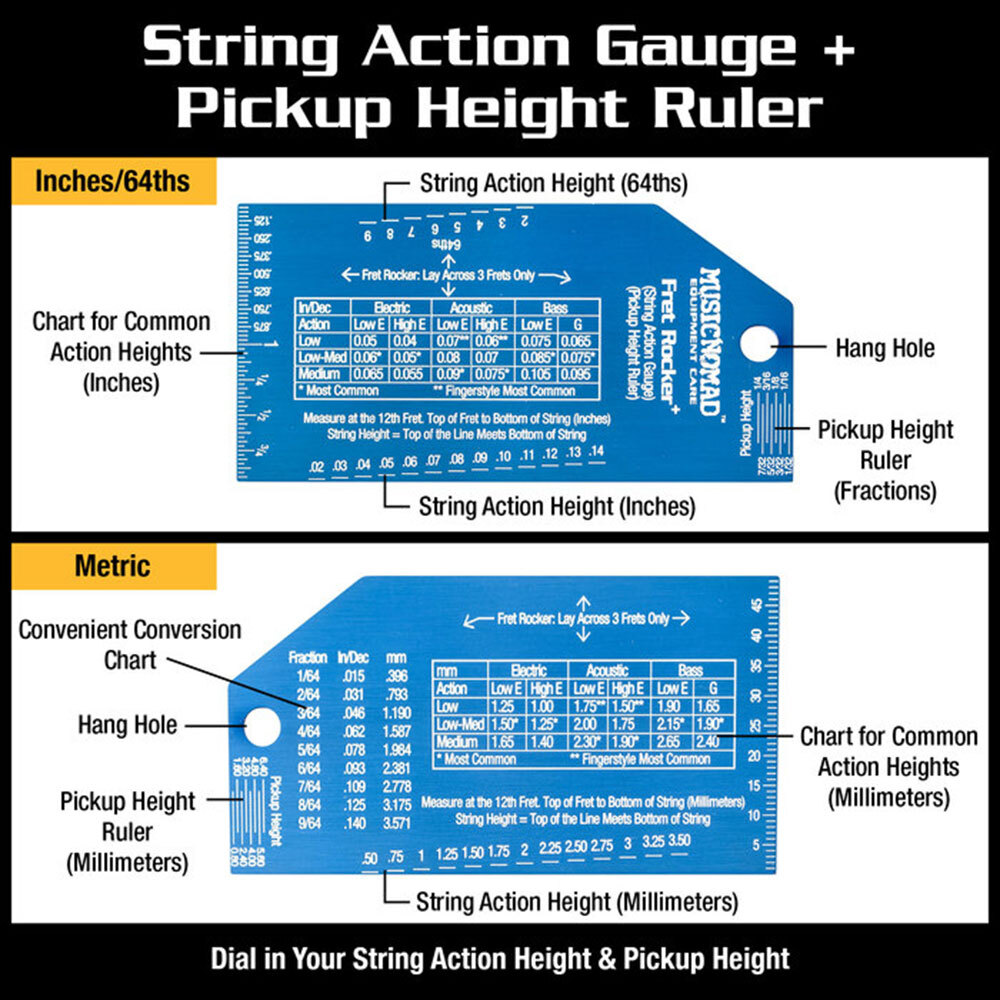 Music Nomad Fret Rocker+ w/String Action Gauge