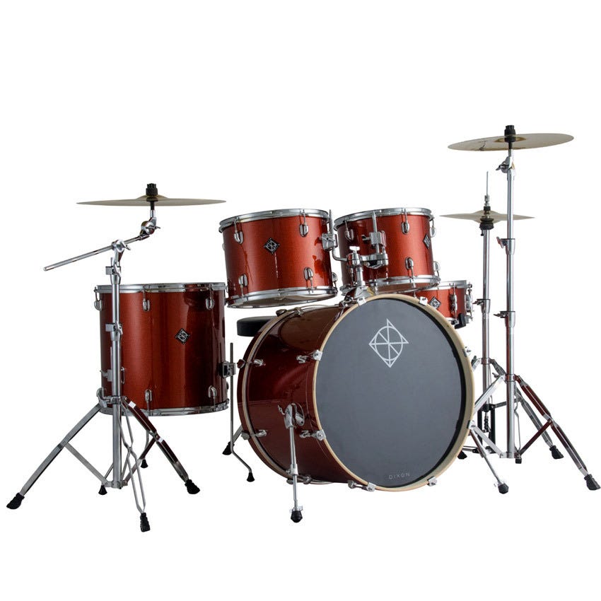 Dixon Spark 5pc 22" Drum Kit w/Hardware and Cymbals - Champagne Sparkle