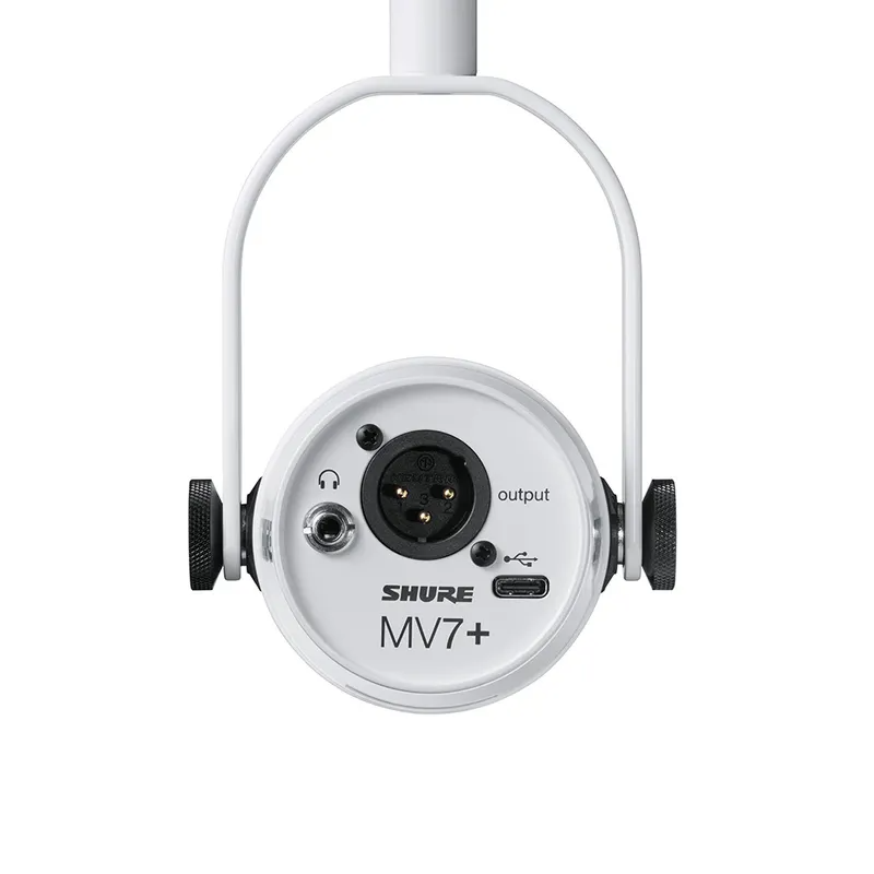 Shure Motiv MV7+ Podcast Microphone Dual-Output Cardioid Dynamic w/ XLR + USB - White