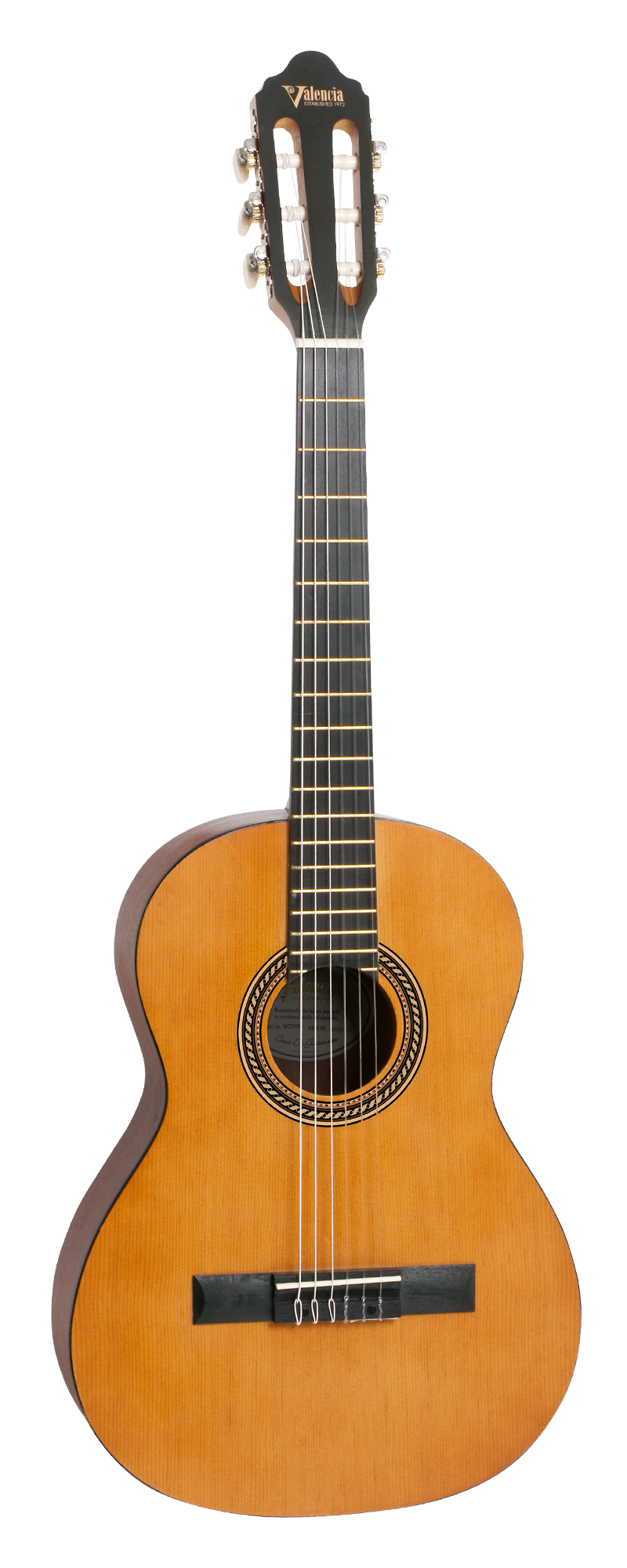 Valencia VC203H Hybrid 3/4 Classical Guitar